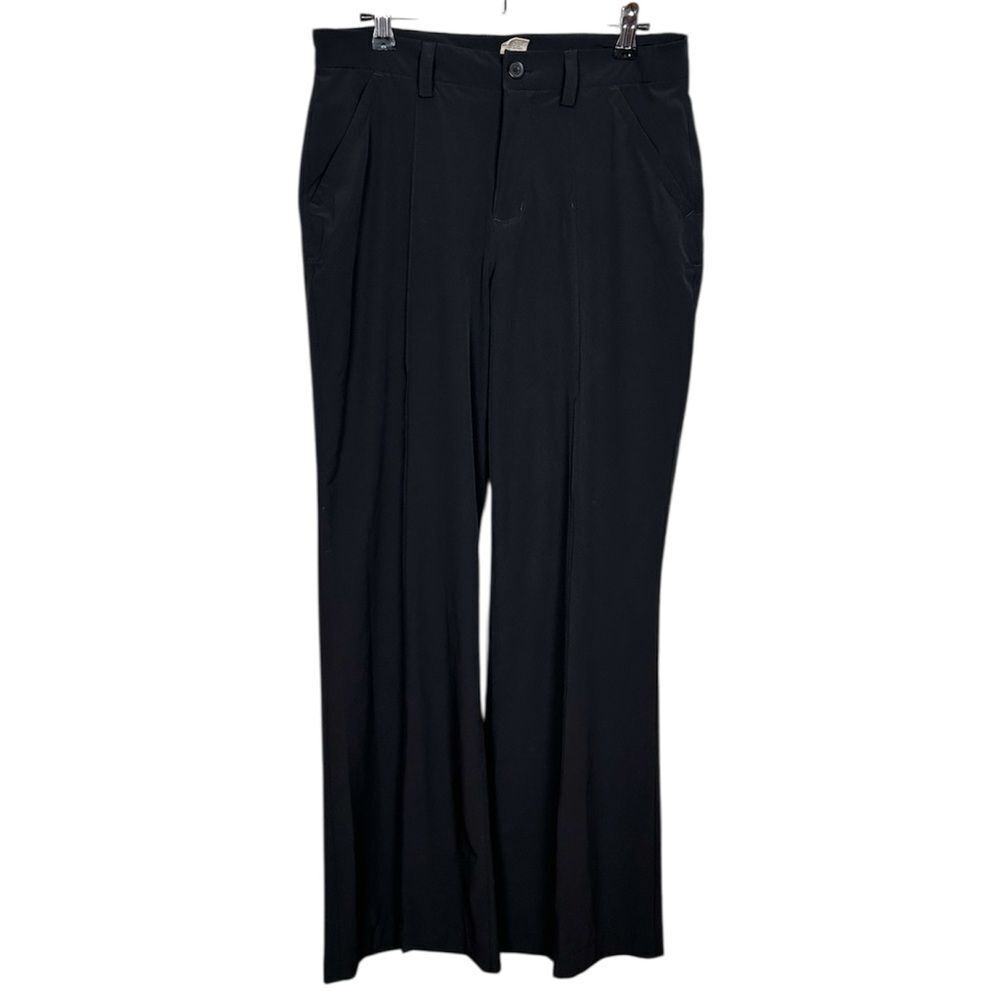 Duluth Trading Co Black Mid Rise Straight Wide Leg Trousers Women's 8